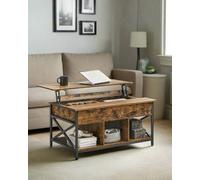 Modcraft Lift Top Coffee Table Extendable With Compartment - Rustic Brown