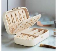 Modcraft Portable Leather Jewelery Box Travel Case for Rings Necklaces Earrings Storage White