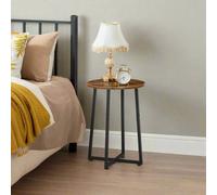 Modcraft Round Side Table And Small Bedside Table, Industrial Coffee Table With Metal Frame,