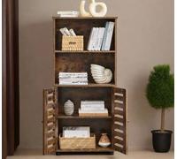 Modcraft Rustic Brown Floor Standing Cabinet With Louvered Doors & Adjustable Shelf