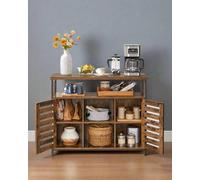 Modcraft Rustic Floor Standing Cabinet With Doors - Kitchen Storage Cupboard With Shelves, Industrial Style