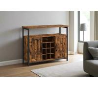 Modcraft Rustic Sideboard Buffet Table with Wine Rack - Storage Cabinet for Kitchen or Dining Room