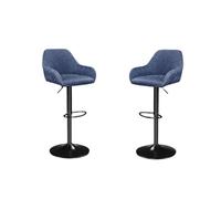 Modcraft Set of 2 Height Adjustable Swivel Bar Stools in Blue Modcraft Blue