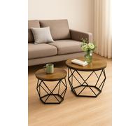 Modcraft Set of 2 Industrial Coffee Tables - Geometric Design