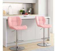 Modcraft Set of 2 Pink Bar Stools with Steel Frame Modcraft Pink