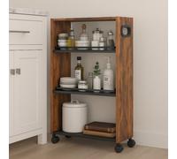 Modcraft Slim 4-Tier Rolling Kitchen Trolley With Lockable Wheels - Narrow Utility Cart For Small Spaces