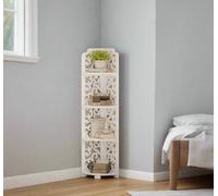 Modcraft White Free-Standing Corner Shelf - 4-Tier PVC Storage Unit for Bathroom, Bedroom, Living Room & More