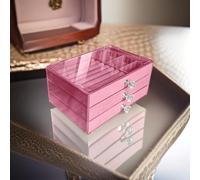 Modcraft Women's Pink Jewellery Box with 3 Drawers for Earrings Bracelets Rings Modcraft Pink