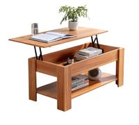 Modcraft Wooden Coffee Table with 1 Shelf and Large Hidden Compartment