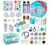 MODDA Epoxy Resin Kit with Video Course, Includes Color Pigment, Silicone molds, Necklace Cord, Earring Hooks for Jewelry Making, Epoxy Resin Starter Kit for Beginners, Adults,Complete Craft Set