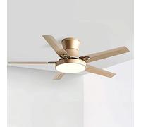 Moddeny Industrial Modern Low Profile Ceiling Fan With Light Indoor Simple 42 Inch Bedroom Ceiling Fan With Remote Smart Ceiling Fan Light 3 Speed 3 Color Dimmable 5-Blade Fan Light