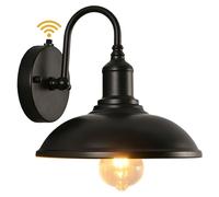 Moddeny Outdoor Wall Lights with Light Sensor Farmhouse Waterproof Gooseneck Vintage Wall Lighting 10 in Black Wall Mount Outdoor Wall Lamps for Porch Garage Patio Entrance