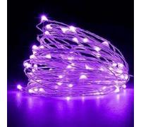 MODE BLEND Fairy Lights, 10M/32.8ft 100LED String Lights Mini 3AA Battery Operated Copper Wire Lights for Indoor & Outdoor Lighting, Bedroom, Wedding Decor, Party, Christmas, Tree Decoration (Purple)