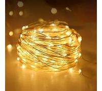 MODE BLEND LED Copper Wire Lights 15M | 150 Mini Fairy Lights | Flexible 3AA Battery Powered Firefly String Lights for Home, Garden, Parties, Holiday & Christmas Décor | (Warm)