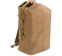 MODE BLEND Military Duffel Bag Top Load Double Strap Army Travel Tactical Canvas Backpack for Outdoor 30L (Brown)
