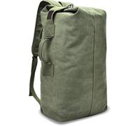 MODE BLEND Military Duffel Bag Top Load Double Strap Army Travel Tactical Canvas Backpack for Outdoor (Olive)