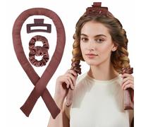 MODE BLEND Satin Heatless Curling Set - No Heat Curlers with Foam Rod & Claw Clip for Long Hair - Reusable Curling Headband for Women, No Damage (Chocolate, 2.54 x 86.36 x 3.18 cm)