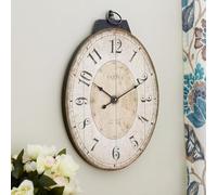 MODE HOME 29 Inch Oval Wall Clock for Living Room Decor, French Vintage Farmhouse Wall Clocks Decorative for Home, Large Wall Clock Battery Operated