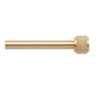 MODE Premium Collection 1 1/8" Diameter Curtain Rod Set with Knurled Curtain Rod Finials and Steel Wall Mounted Adjustable Curtain Rod, Fits 72” to 144” Windows, Brushed Gold