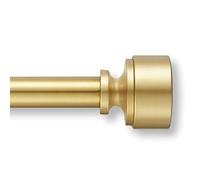 MODE Premium Collection Single Curtain Rod Set with Mod Doorknob Finials - 72 to 144 in, Gold