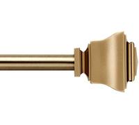 MODE Simplicity Single Curtain Rod Set with Square finials 32" - 90" in Gold