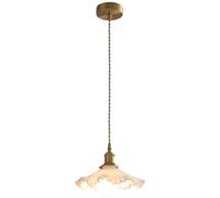 MODEBHD French Flowers Pendant Lighting Milky White Glass Hanging Light Fixtures With Brass Lamp Base Drop Ceiling Light Electroplated Chassis For Kitchen Island Living Room Single Chandelier