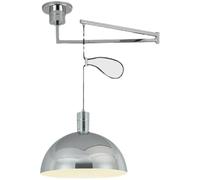 MODEBHD Silver Chandelier Swing Arm Pendant Light Ceiling Chrome Industrial Dome Pendant Light Fixtures Long Adjustable Arm Hanging Lamp Mid Century Modern Chandelier For Dining Table Kitchen Island B