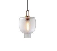 MODEBHD Water Glass Pendant Lamps Transparen With Shade Hanging Light Handcrafted Art Ceiling Lights Metal Fittings Chandelier E27 Base Pendant Lighting Fixture Hallway Bedside
