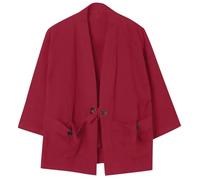 Modeewel Kimono Shirt Men's Loose Short Sleeve 3/4 Sleeve Bathrobes Japanese Kimono for Men Dragon Print Cardigan Baggy Top Japanese Clothing Leisure Suit Comfortable Outerwear, red, XL