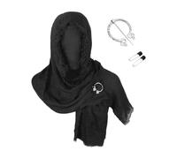 Modeewel Post-apocalyptic Scarf, Medieval Viking Wizard Costume, Accessories for Men and Women, Renaissance, Cowl Cape Scarf with Hood, black, One Size