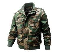Modeewel Safari Jacket Men's Camouflage Cargo Jacket Large Size Multi Pocket Bomber Wind Jacket Camo Field Jacket Transition Jacket Cargo Jackets Coats Outdoor Tactical Softshell Jacket, camouflage