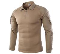 Modeewel Tactical Military Combat T-Shirt for Men Tactical Combat Shirt Military Uniform Military Shirt German Army T-Shirt Long Sleeve Outdoor Shirts Paintball Airsoft Army T-Shirt with 1/4 Zip