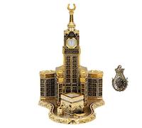 Modefa Islamic Turkish Table Decor Showpiece Gift Sculpture Figure Arabic 99 Names of Allah Kaba Clock Tower Replica Gold