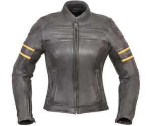 Modeka Iona Ladies Motorcycle Leather Jacket, black-yellow, size 40 for Women
