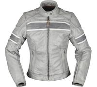Modeka Iona Ladies Motorcycle Leather Jacket, light grey, size 38