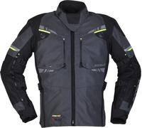 Modeka Taran Flash, textile jacket waterproof 4XL Black/Dark Grey/Neon-Yellow