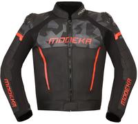 Modeka Valyant Motorcycle Leather Jacket, black-red, size 52