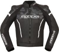 Modeka Valyant Motorcycle Leather Jacket, black-white, size 54 for Men
