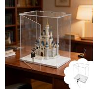 Model Acrylic Boxes with Lock & Key, 4" 6" 8" 10" 12" 14" 16" 18" High Transparent Organizer, Large Storage Space Anti-dust Countertop Box(15x15xH20cm/6x6x8")