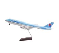 model airplane For 20cm Korean Air Alloy Aircraft Model Passenger Aircraft Model Ornaments With Voice-controlled LED Lights Airbus A380 toy airplane kit(46cm (with wheels and lights))