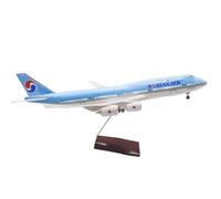 model airplane For 20cm Korean Air Alloy Aircraft Model Passenger Aircraft Model Ornaments With Voice-controlled LED Lights Airbus A380 toy airplane kit(46cm(with wheels))