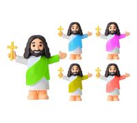 (Model B) Jesus Figures,Luminous Tiny Jesus Figures - Tiny Religious Home Decoration Luminous Easter Egg Filler for Baptism, Christian & Bible Sunday School