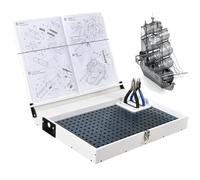 Model Building Kit with Precision Parts Workstation, LED Light and Magnifying Glass for Hobby Model Assembly - Ideal for Crafting and DIY Projects