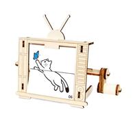 Model Building Kits - Wooden Tv Stem Science Toy Hand Cranked Animation Machine Making Kit | Retro Wooden Diy Model | For Boys Children Birthday Christmas Preschool Kindergarten Hardware Utility Gear