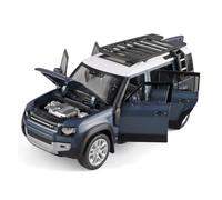 Model Car 1 18 For Land Rover Range Rover Defender SUV Alloy Car Model Die-cast Miniature Toy Sound And Light Classic Cars Collectible(Blue)