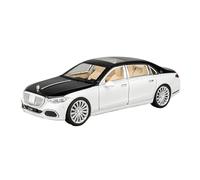 Model Car 1:22 For Maybach S680 Simulation Diecast Metal Alloy Model Car Sound Light Pull Back Collection Toy Gifts Classic Cars Collectible(White)