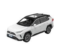 Model Car 1:22 For Toyota RAV4 Simulation Diecast Metal Alloy Model Car Sound Light Pull Back Collection Toy Gifts Classic Cars Collectible(White)