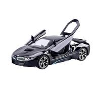 Model Car 1 24 For BMW I8 Supercar Alloy Car Diecast Toy Vehicles Car Model Sound And Light Pull Back Car Collectibles Gifts Classic Cars Collectible(Black)