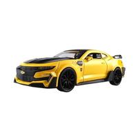 Model Car 1 24 For Chevrolet Camaro Alloy Sports Car Model Diecast Metal Vehicles Model Sound Light Collections Classic Cars Collectible(Yellow)