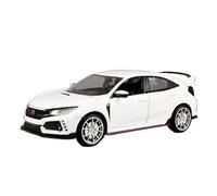 Model Car 1 24 For HONDA CIVIC TYPE-R Alloy Sports Car Model Diecast Toy Vehicle Metal Racing Car Model Sound And Light Classic Cars Collectible(White)